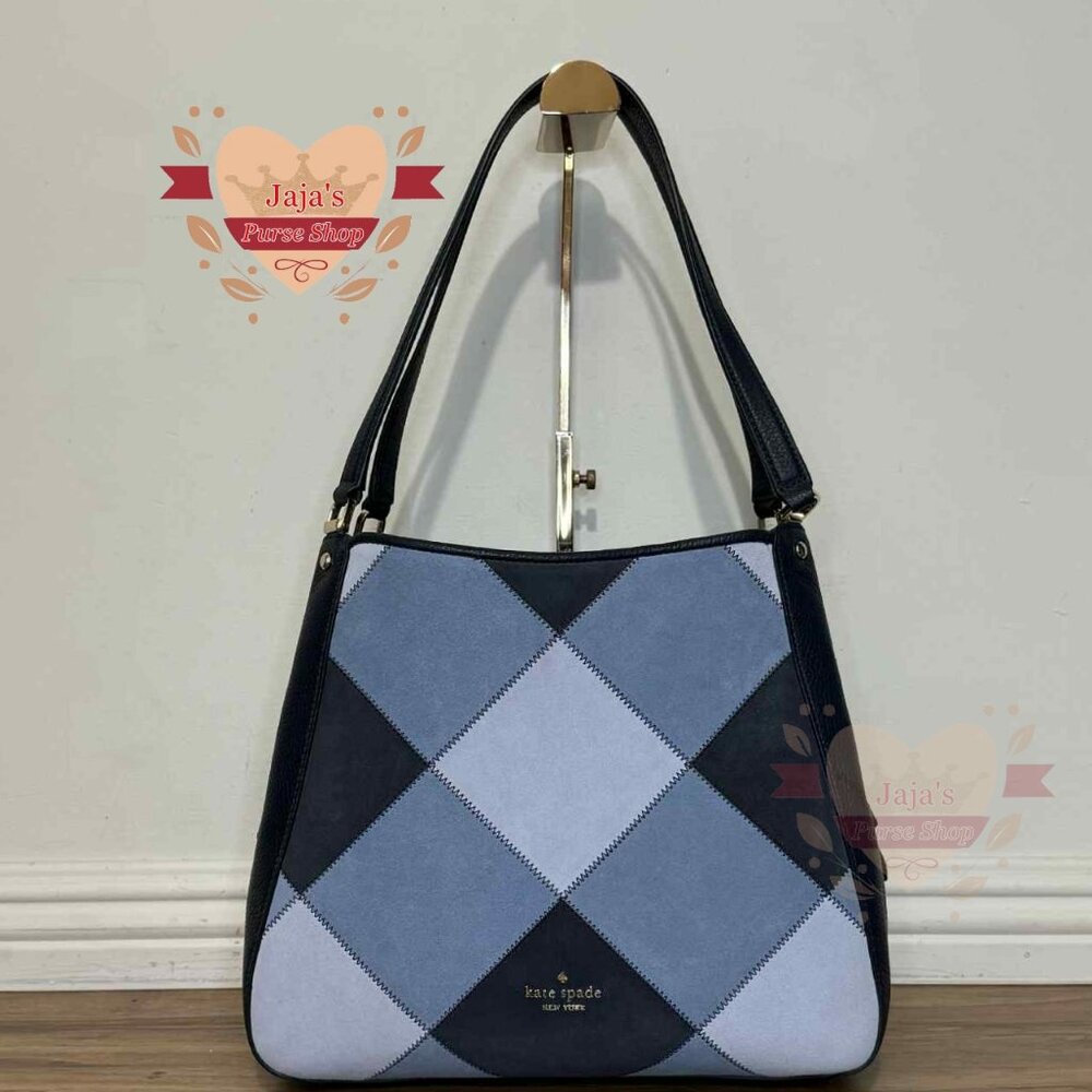 💙Kate Spade Patchwork Suede/Leather 3 Compartment Purse💙